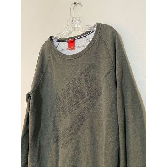 Nike Vintage 90s Women's M Medium Wide Crewneck Off the Shoulder Green Sweatshir - Picture 3 of 6